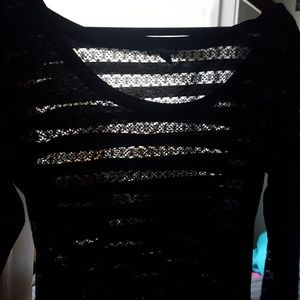 Lace part see through top